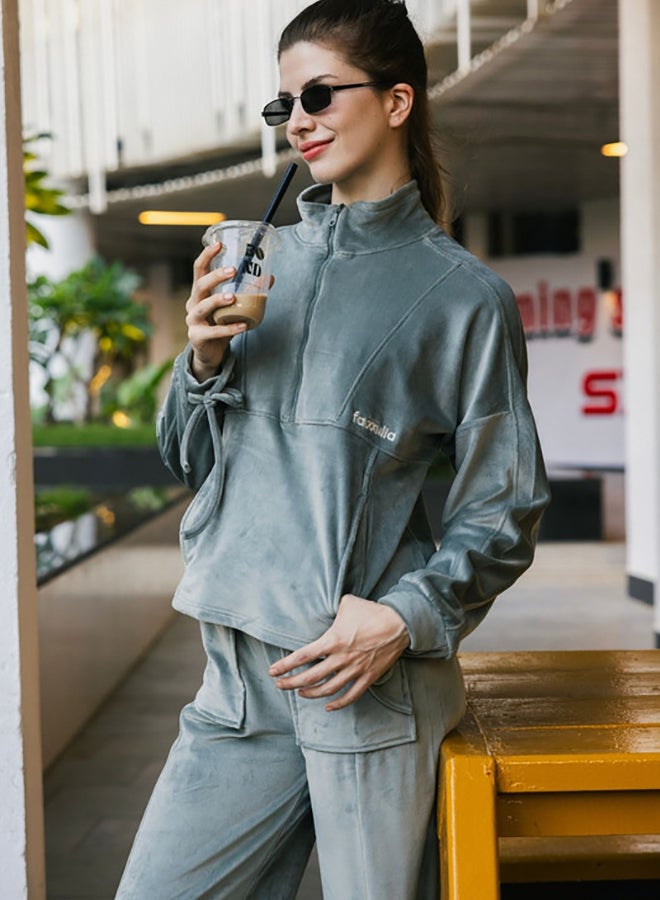 Familia Homewear Sage Green Velvet Pajama Set - Image 3